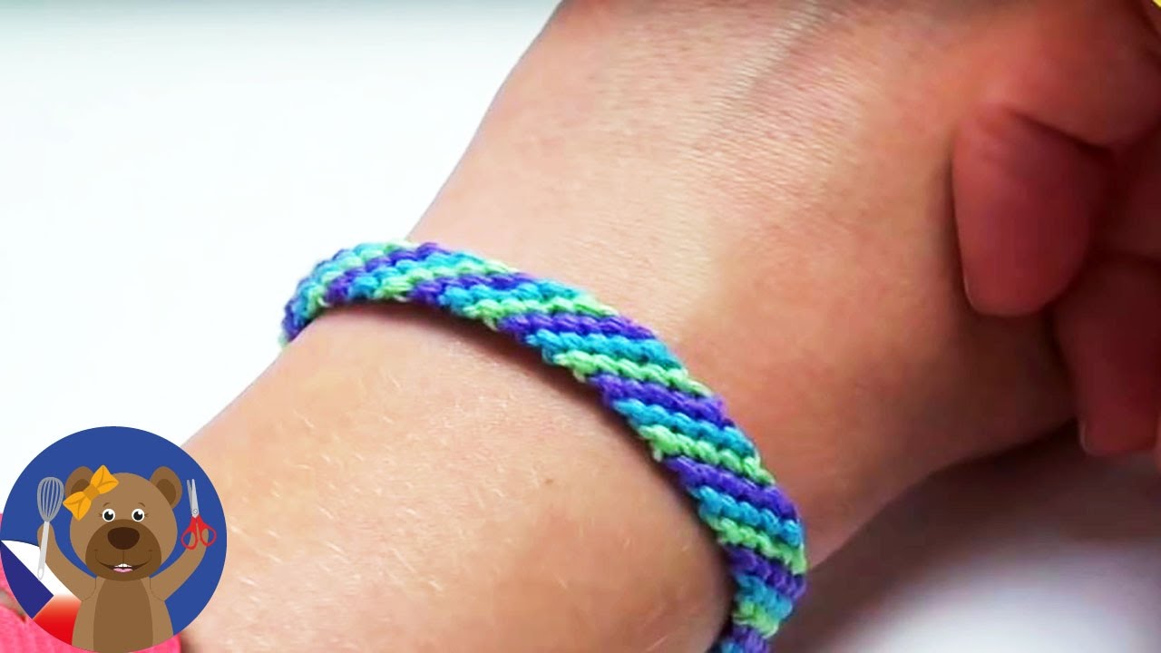 DIY: Náramek/ Jak uvázat náramek přátelství z bavlny - YouTube