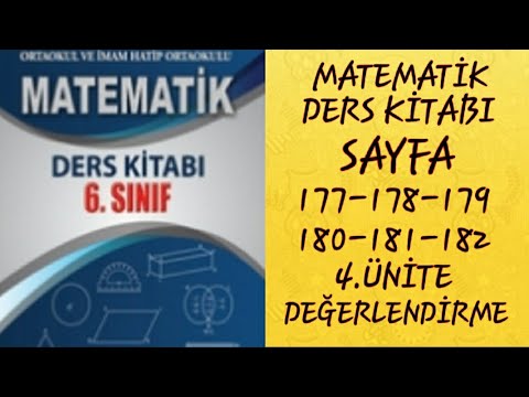 6.SINIF MATEMATİK ATA YAYINLARI SAYFA 177-178-179-180-181-182 // 4.ÜNİTE // MATEMATİK DERS KİTABI