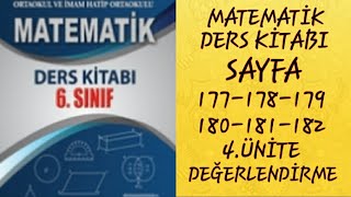 6.SINIF MATEMATİK ATA YAYINLARI SAYFA 177-178-179-180-181-182 // 4.ÜNİTE // MATEMATİK DERS KİTABI