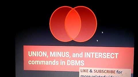 UNION, MINUS & INTERSECT COMMANDS