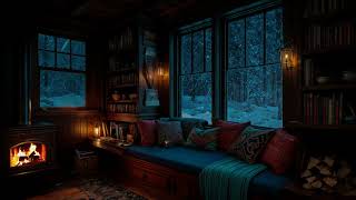 🔥 Cozy Cave Hideaway in a Snowstorm ❄️ Peaceful Winter Ambience for Deep Sleep &amp; Relaxation 💤