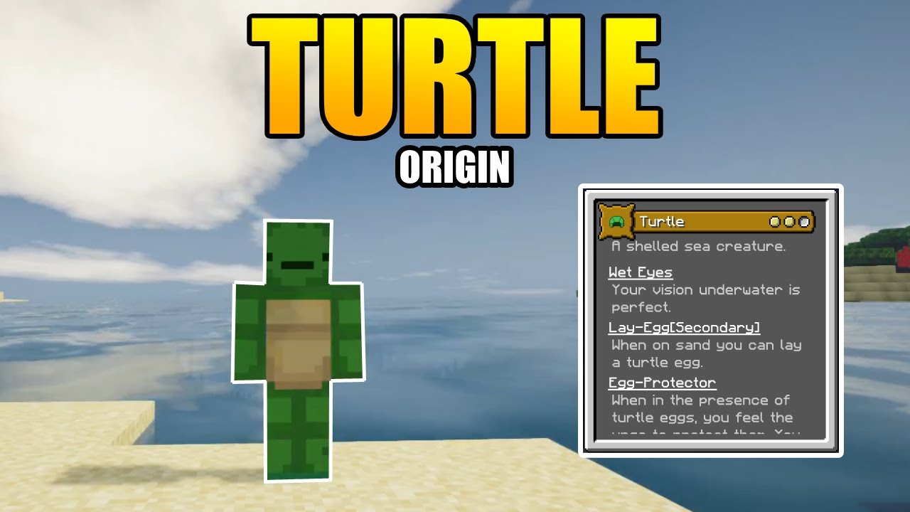 Minecraft Origins Mod Custom Turtle Origin Datapack Youtube