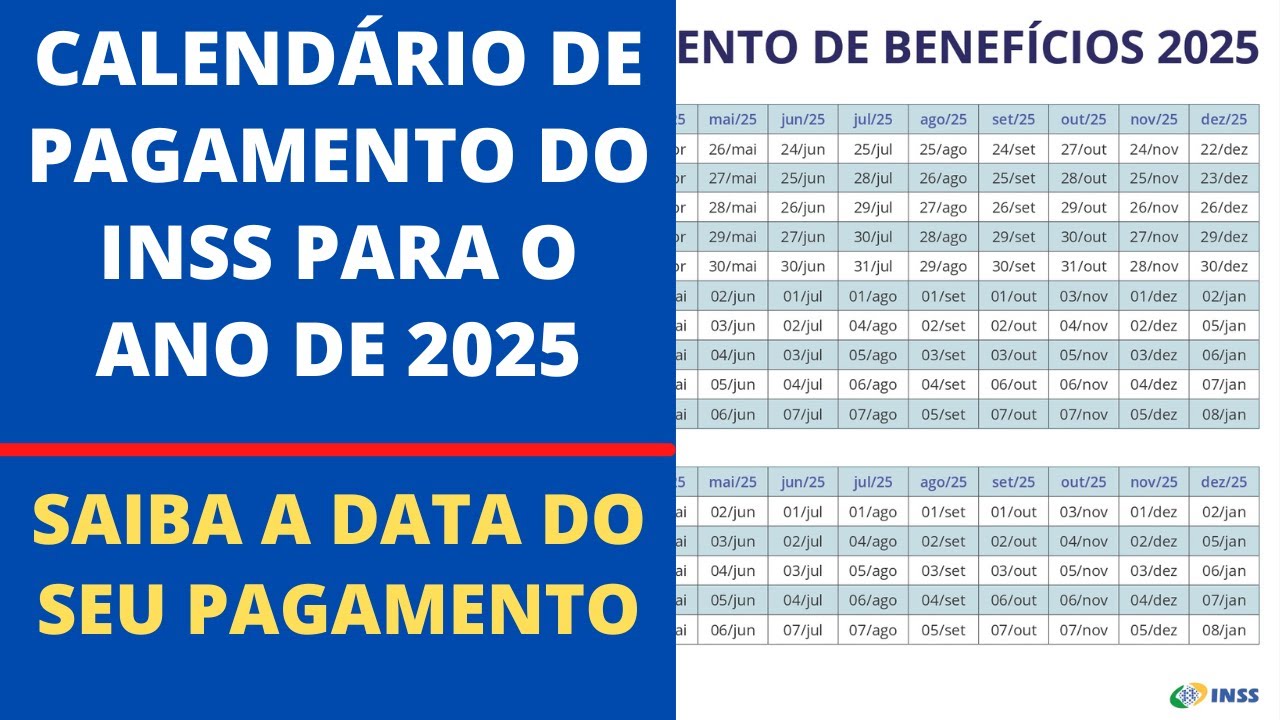 Calendário 2025 de pagamento de aposentados e pensionistas do INSS ...