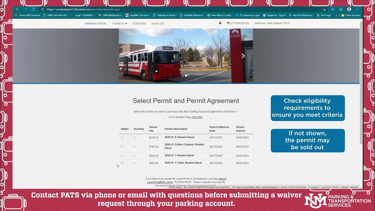 Purchasing a UNM Parking Permit Online YouTube