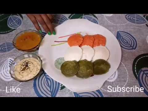 Tricolor Idli without