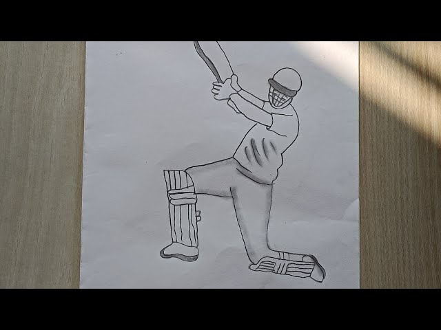 Pencil sketch of a cricket player playing a shot. by mzartwork on DeviantArt