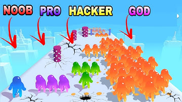 NOOB VS PRO VS HACKER VS GOD in  Dino Runner 3D