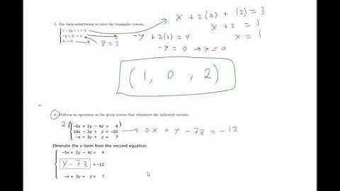 10.2 (Math 110) Systems of Linear Equations in Several Variables