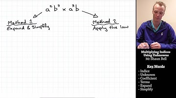 Index Laws: Multiplying Indices Using Unknowns