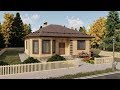 Проект компактного одноэтажного дома с эркером 88 кв.м. | SketchUp + Lumion