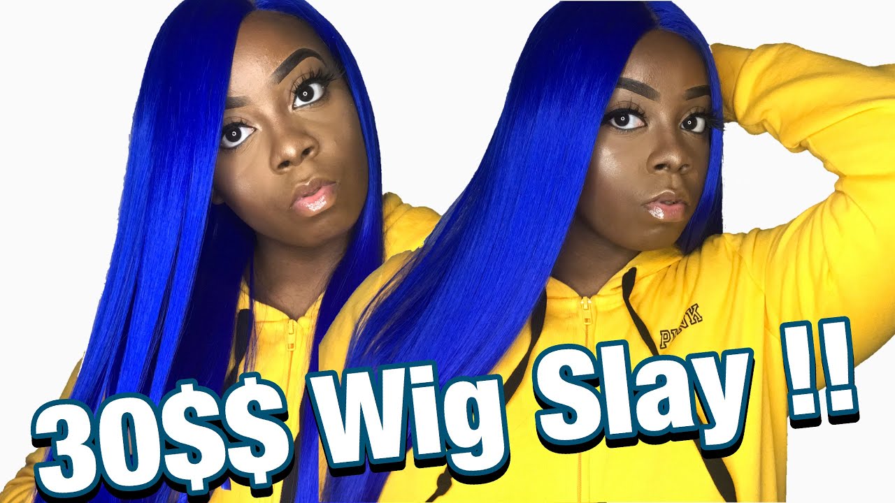 THIS BLUE SYNTHETIC WIG HAS ME SHOOOK !! FREETRESS EVLYN WIG