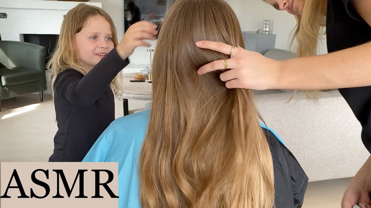 MY SISTERS TRY ASMR, PART 2 | Hair play, styling, brushing ✨ (whispered)