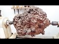 Woodturning - Surprise Burl !! 【職人技】ゴジラの皮膚を削る!