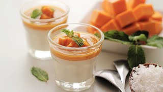 Mango Pudding | No Eggs No Gelatin 100% Vegetarian | Mango Coconut Panna Cotta