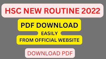 HSC exam routine 2022 pdf | HSC new exam routine 2022 | HSC Routine 2022
