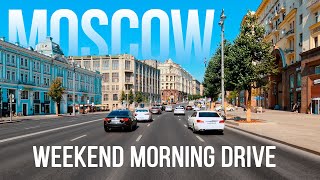 Moscow - Driving at Summer Weekend Morning