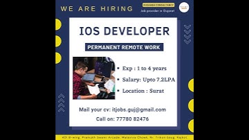 IOS developer - remote work l Apply now l Rushabh Consultancy
