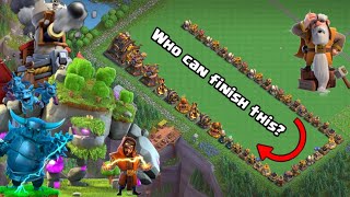 Biggest Defense Line vs Every Troops! - Clash of Clans