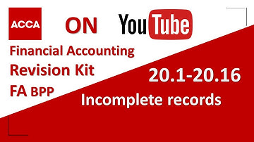 ACCA Financial Accounting FA F3 BPP  Revision Kit   Incomplete records  20.1-20.16