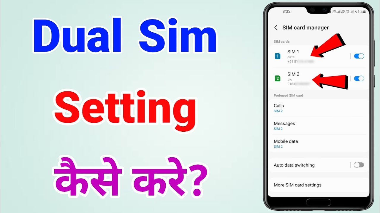 Dual Sim Setting Sim Card Setting Sim 1 Sim 2 Setting (Android