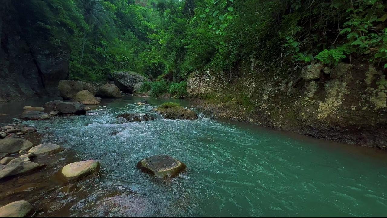 4K-HDR | Peaceful River Water Flow Ambience for Deep Sleep | Natural Relaxing Sounds for Healing