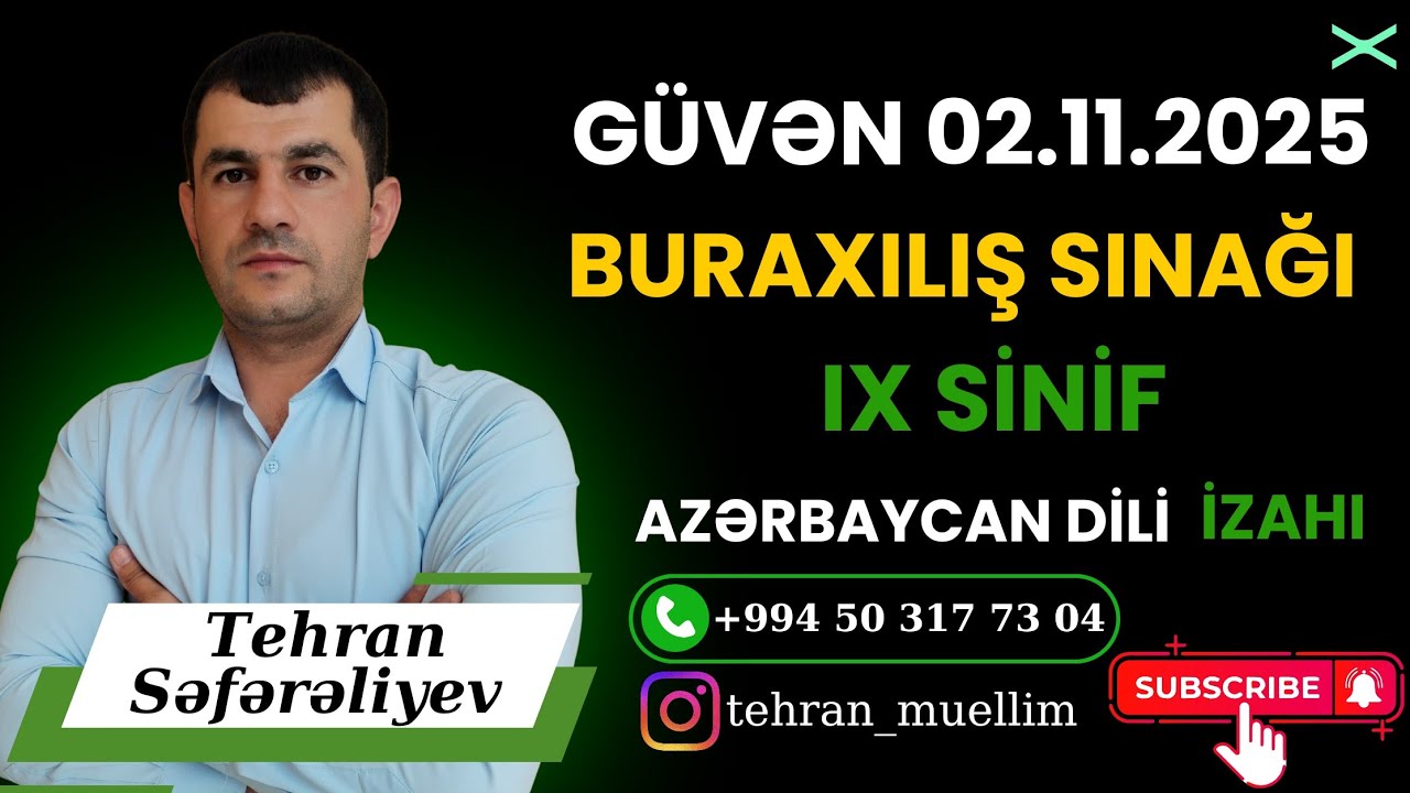 Güvən 02.11.2025 Buraxılış sınağı / IX sinif / Azərbaycan dili 