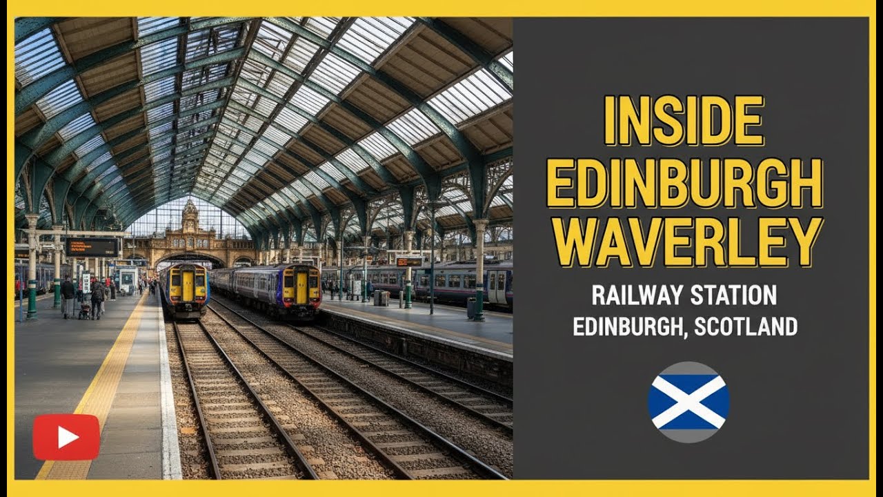 Внутри железнодорожного вокзала Эдинбург-Уэверли — Эдинбург, Шотландия