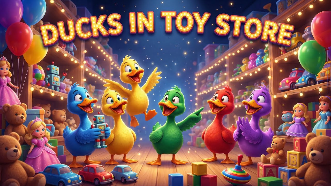 Пять маленьких утят | Детские песенки | Песенки для детей | Пять маленьких утят идут в магазин иг...