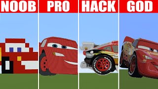 Lightning McQueen (Cars) in Minecraft (NOOB vs PRO vs HACKER vs GOD) screenshot 1