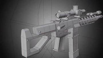 Blender - Low Poly AR-15 Rifle Hard Surface Practice