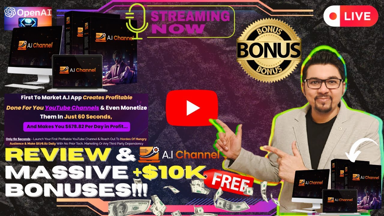 AI Channel Review⚡💻[LIVE] Create Profitable Done-For-You YouTube Channels📲⚡FREE Bonuses💲💰💸