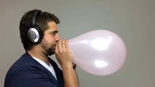 Balloon explosion in slow motion