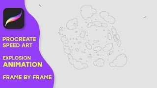 Procreate animation. Explosion frame by frame