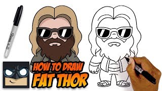 how to draw fat thor the avengers step by step