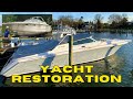 Its alive the 1992 sea ray 380 sun sport hits the water for the season  boat restoration