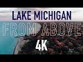 Lake michigan from above  4k drone footage