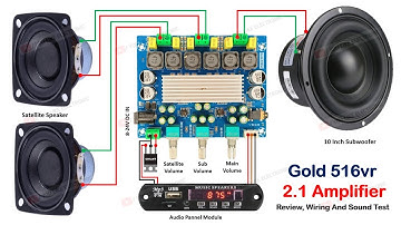 Gold 516vr 2.1 Class D Amplifier Complete Wiring | 2*50W+100W TPA3116D2 ic | You Like Electronic 