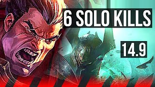 DARIUS vs MORDEKAISER (TOP) | 6 solo kills, 900+ games, 10/2/2, Godlike | KR Diamond | 14.9