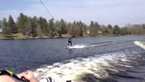 Fanny wake boarding for the 1st time