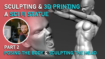 Sculpting a Sci Fi Statue in ZBRUSH (Intermediate) - Part 2: Posing the Body and Sculpting the Head