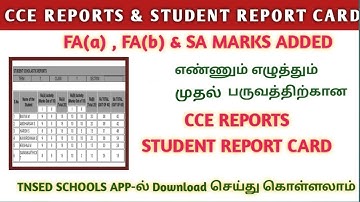 DOWNLOAD CCE REPORTS & STUDENTS REPORT CARD FROM TNSED SCHOOLS APP | EE TERM 1 CCE REPORTS