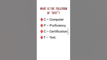 What is the Fullform of CPCT? | Computer Exam #fullform #computer #shorts