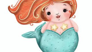 Drawn In Procreate, Red Haired Chubby Mermaid Girl