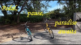 In Castaway Cay you bike right up to a hidden ocean view