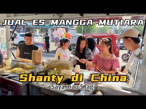 JUAL ES MANGGA MUTIARA DI DEPAN SEKOLAH SMA DI CHINA, MASYAALLAH LANGSUNG DISERBU SEMUANYA🤩