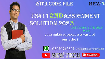 CS411 Assignment No 2 Spring 2023 Complete Solution By waseem raza || cs411 Assignment solution