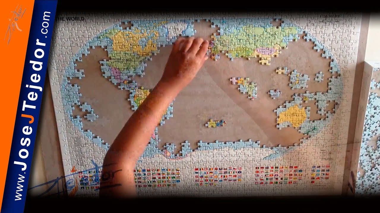 Puzzle mapamundi 1000 piezas a cámara rápida - YouTube