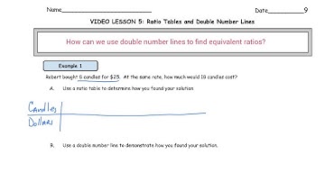 Video Lesson 05: Ratio Tables and Double Number Lines