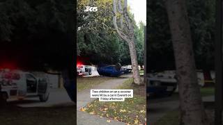 Child, teen on e-scooter injured in crash with vehicle