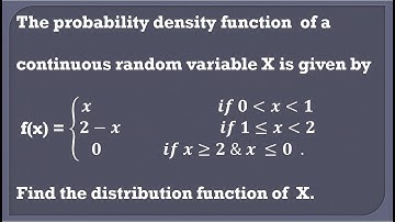 MA3355|MA3391MA3303|Probability and Random Variable|Continuous random variable|Distribution function
